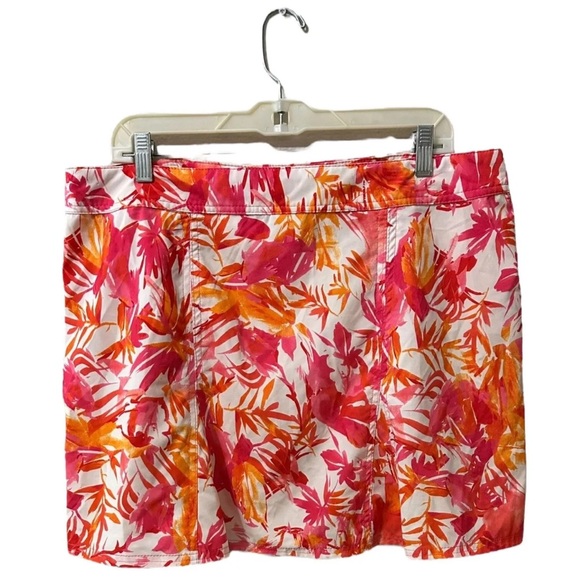 Rip Skirt Hawaii Size XL Orange Pink Tropical Floral Print Mini Wrap Skirt - Picture 4 of 8